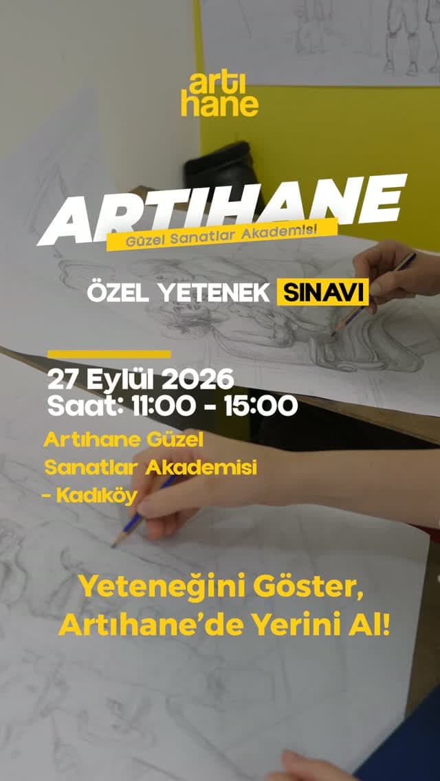 Yeteneğini göstermek için sıra sende. 🎨
Artıhane Güzel Sanatlar Akademisi Özel Yetenek Sınavı, san