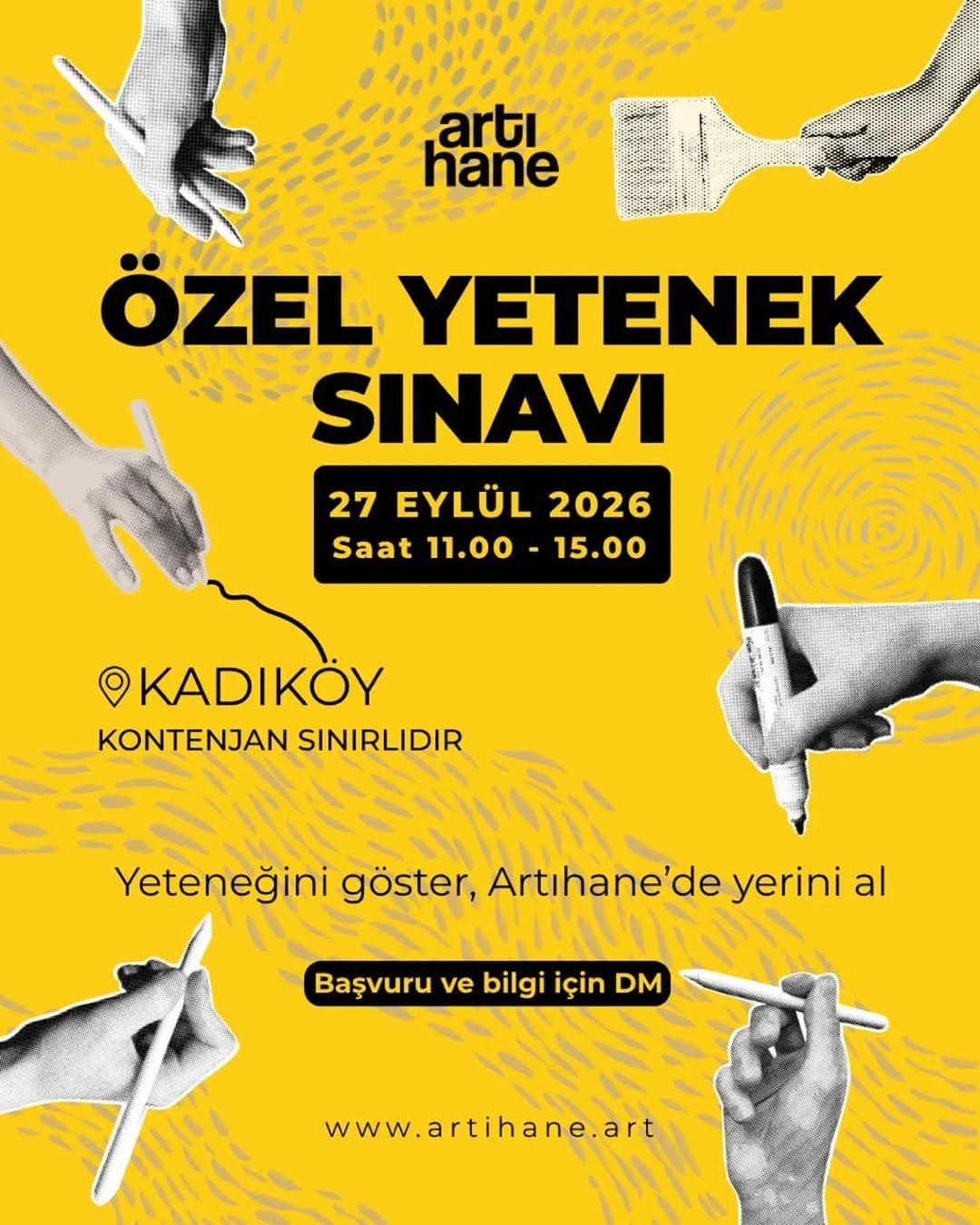 Sanata giden yol, yeteneğini göstermekle başlar. 🎨
Artıhane Özel Yetenek Sınavı, çizim becerilerin