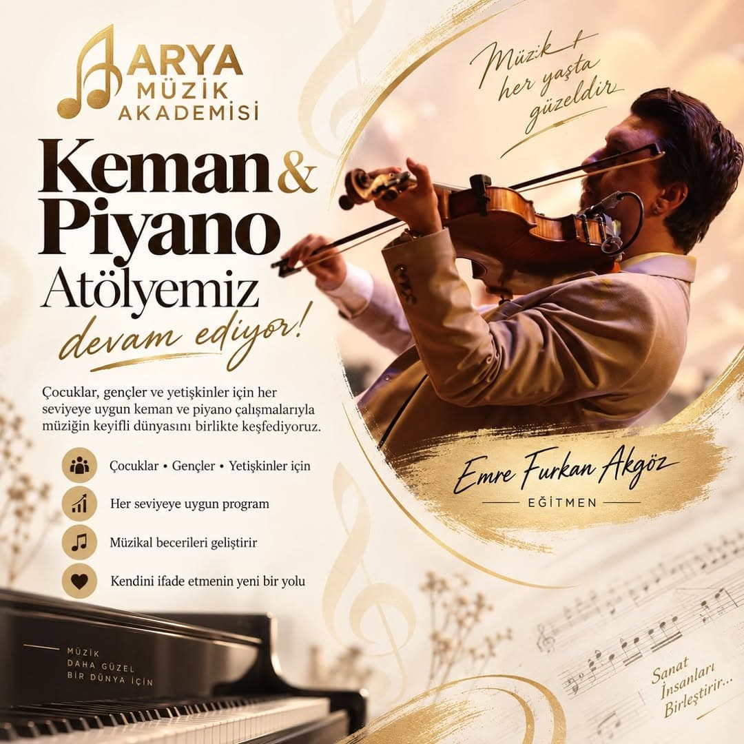 🎻🎹 Keman & Piyano Atölyemiz devam ediyor!
Emre Furkan Akgöz eşliğinde; çocuklar, gençler ve yetiş