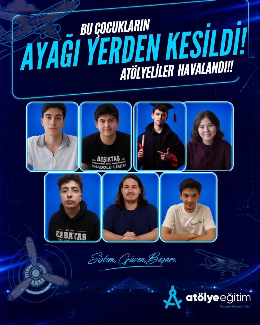 Hedef gökyüzüydü… Biraz fazla ciddiye aldılar! ✈️🚀💙
Uçak ve uzay mühendisliğinden pilotaja, havac