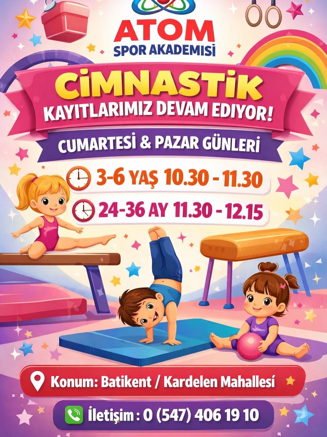 Minik yıldızlar için hareket ve eğlence zamanı! 🌟
Çocuklarımızın fiziksel, zihinsel ve motor geliş