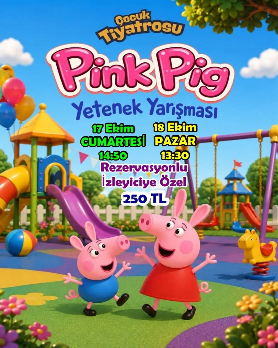 İZMİR / ''PİNK PİG 'Yetenek Yarışması'' Adlı ÇOCUK TİYATROSU Boyoz Akademi Sanat Merkezinde Gösterim