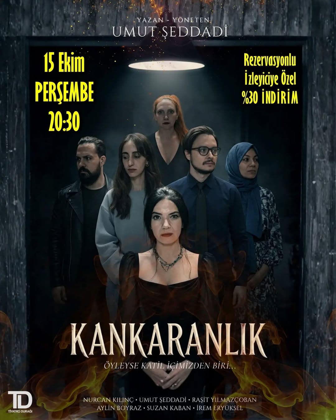 İZMİR / 15 Ekim PERŞEMBE; Saat 20:30'da; "KANKARANLIK" Adlı Yetişkinler İçin Tiyatro Oyunu, Karşıyak