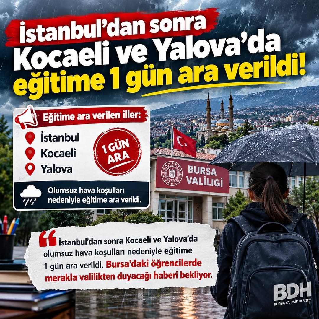 Bursa’da öğrenciler merakla bekliyor. AFAD uyarısında sonra bekleyiş arttı.