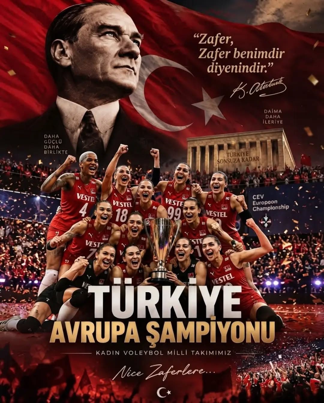 DÜNYANIN ZİRVESİNDEN AVRUPA'NIN TEPESİNE! 🇹🇷🏆🥇
Avrupa Şampiyonu: Filenin Sultanları!
Milletler