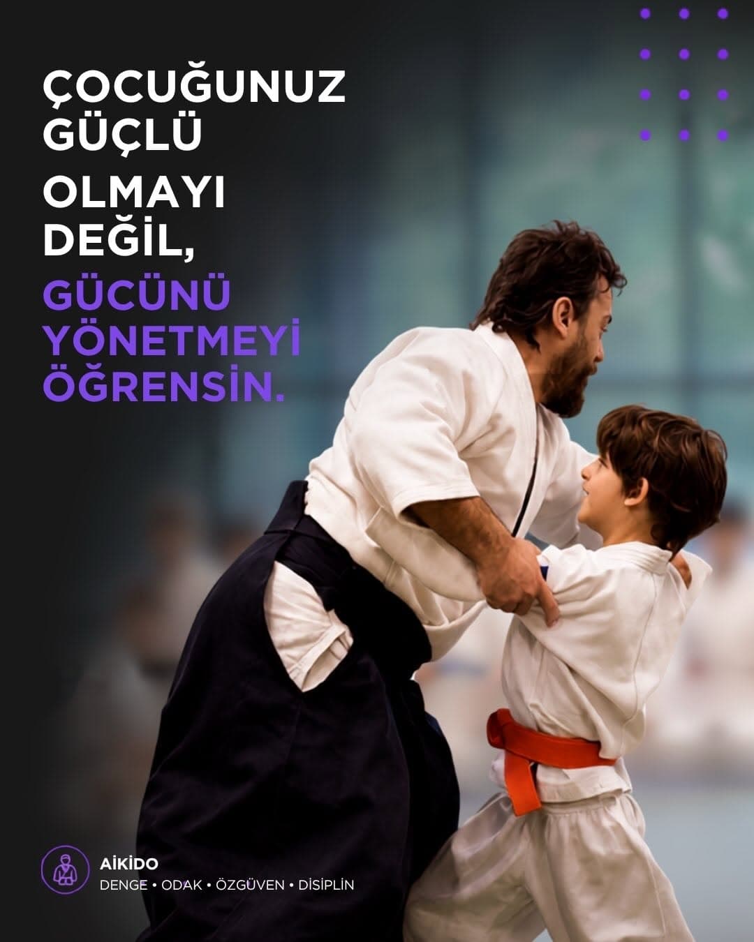 Gerçek güç, kendini kontrol edebilmektir. 🥋
Aikido çocuklara sadece savunmayı değil; dengeyi, odağı