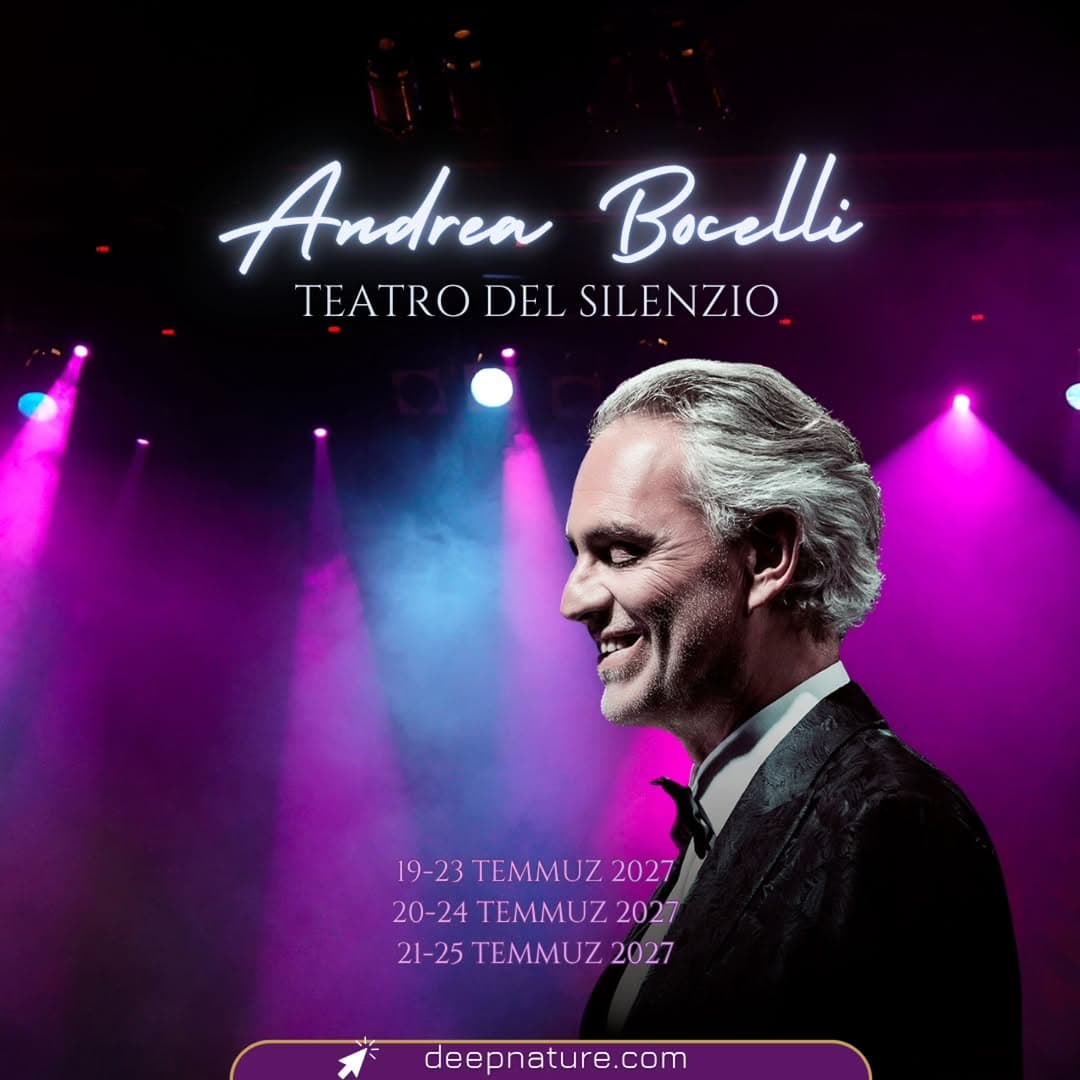 ANDREA BOCELLI KONSER TURLARI 🎶🎻
TEMMUZ 2027
4 gece 5 gün
22 ve 24 Temmuz 2027 tarihlerinde Andre