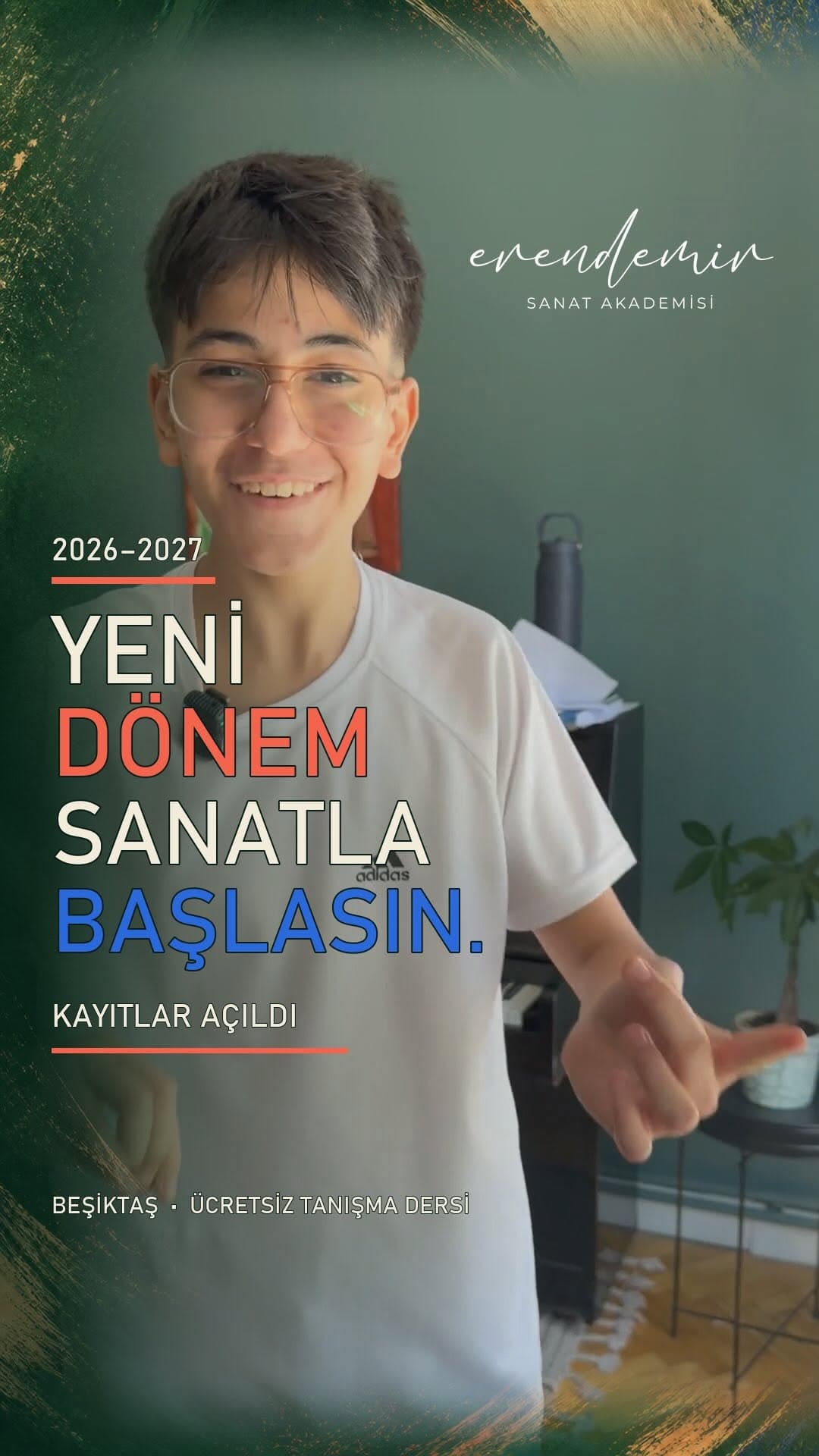 Yeni dönem sanatla başlasın. 🎶
2026–2027 dönemi için kayıtlarımız açıldı.
Çocuğunuzun ilgi alanın