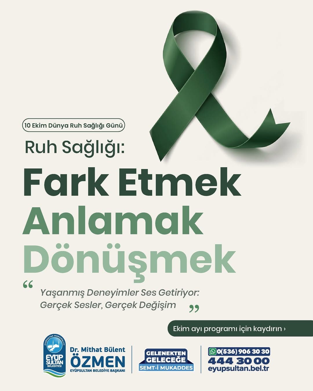 10 Ekim Dünya Ruh Sağlığı Günü etkinlikleri kapsamında, ekim ayı boyunca kendimizi anlamak ve iyi ol