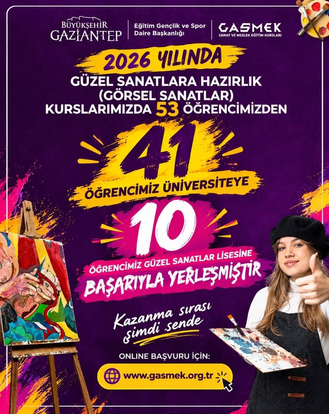 Hayallerin tuvale, başarıların üniversiteye uzansın! 🎨✨
2026 yılında Güzel Sanatlara Hazırlık (Gör