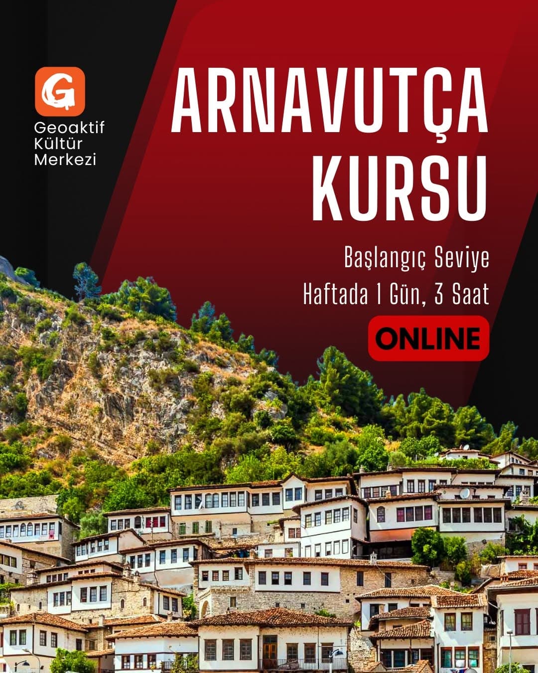 Arnavutça Kursu 25 Mart 2026
DETAYLAR:
Yeni sınıf: 25 Mart 2026
Seviye: Başlangıç seviye
Haftada 1
