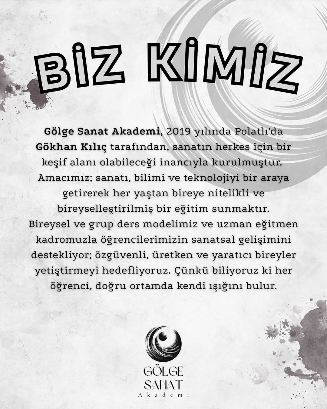 Gölge Sanat Akademi Instagram fotoğrafı