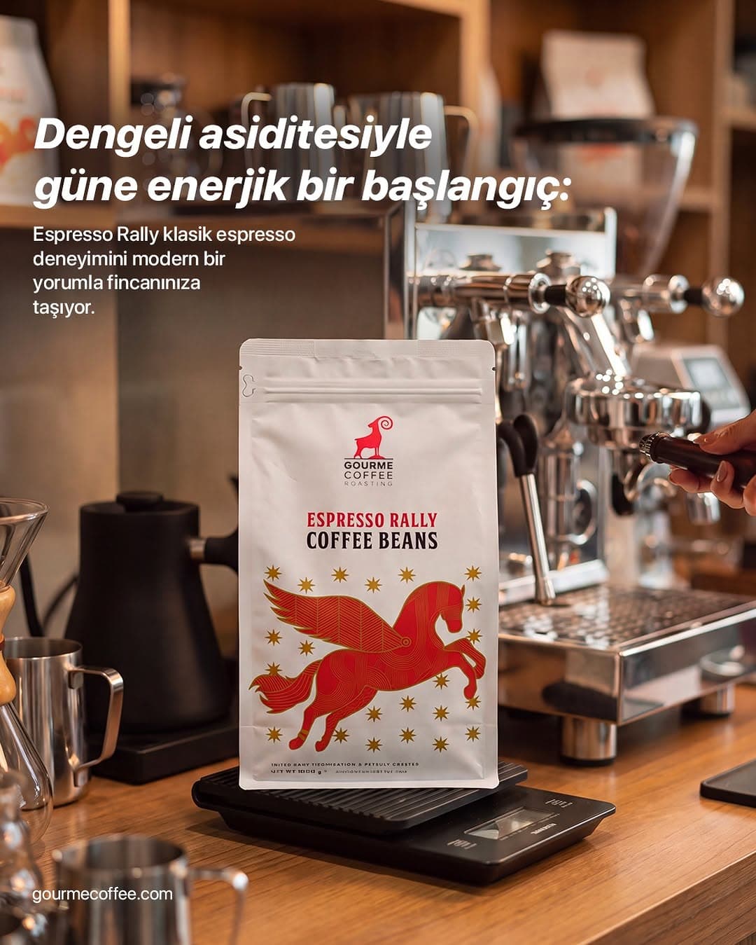 Espresso Rally Coffee Beans
Güne hızlı ve enerjik başlamak isteyenler için.
Dengeli asidite, klasik