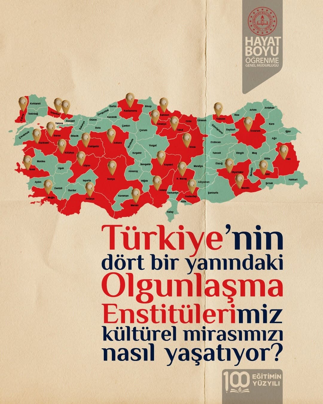 Türkiye’nin hangi şehirlerinde Olgunlaşma Enstitüsü var?
Haritadaki her nokta, kültürel mirasımız