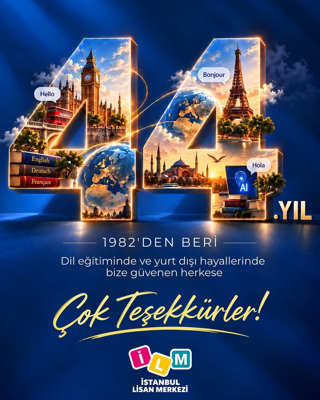 44 yıldır birlikte öğreniyor, dünyaya açılıyoruz. 🌍
Bu yolculuğun bir parçası olan tüm öğrencileri