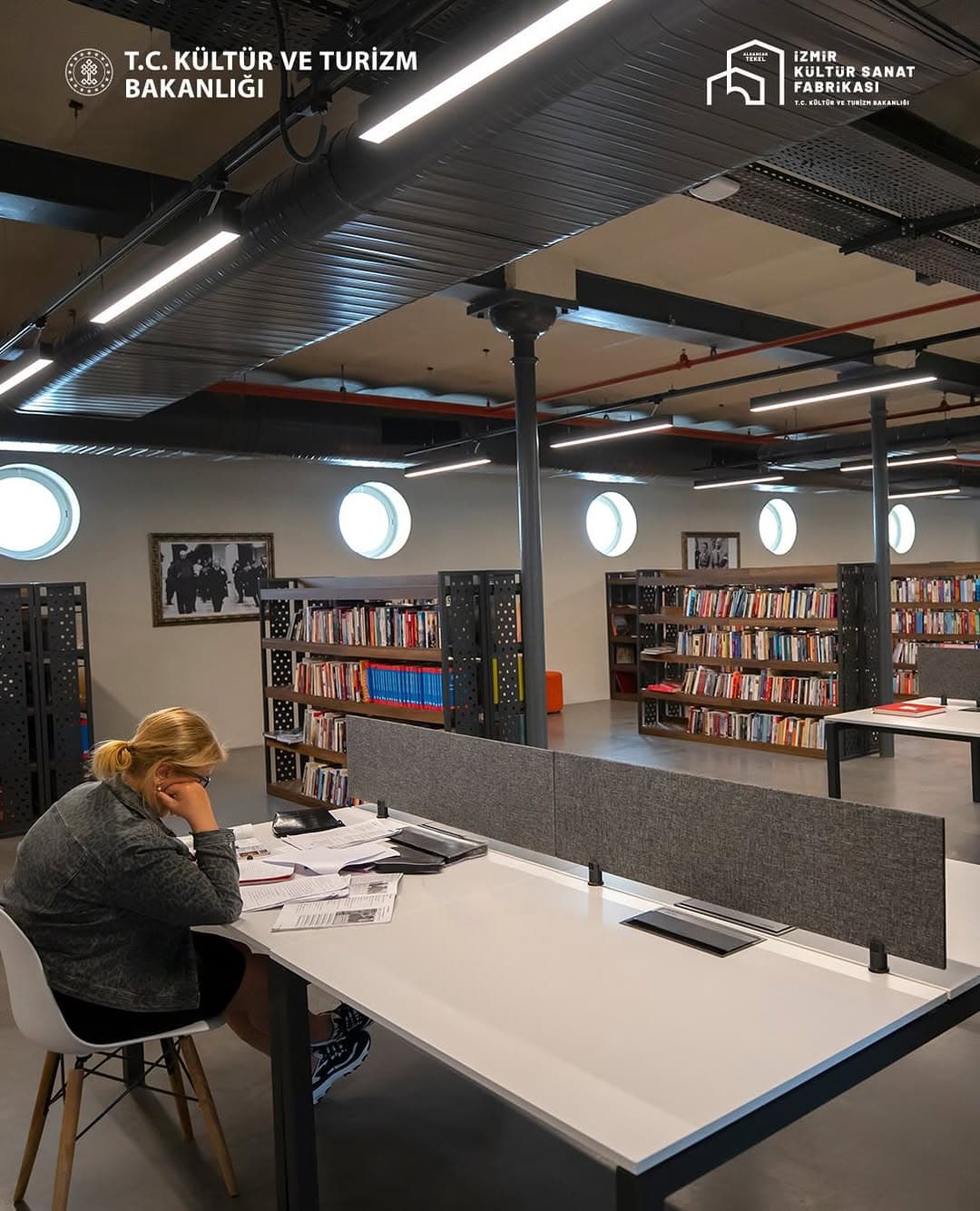 İzmir Kültür Sanat Fabrikası’nda Atatürk İhtisas Kütüphanesi, Cumhuriyetimizin kurucusu Ulu Önder Mu