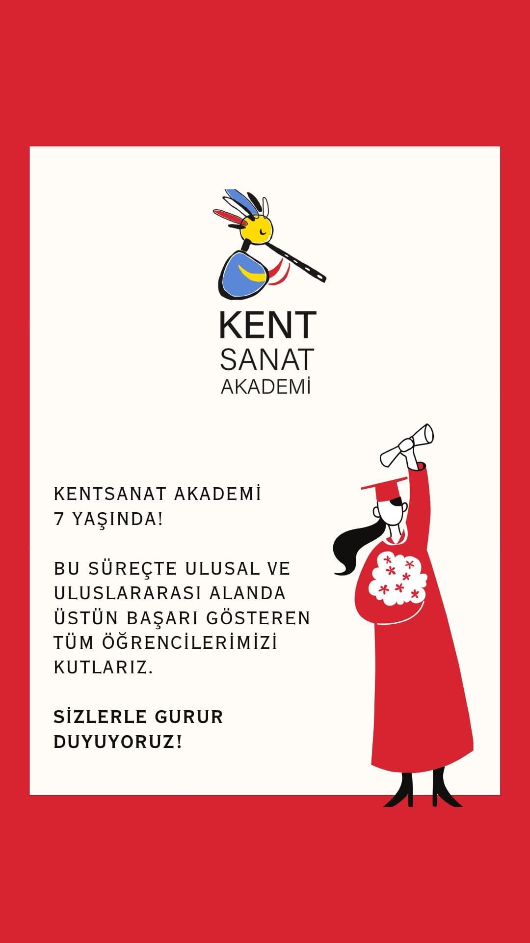 KentSanat Akademi 7 Yaşında!
26 Konservatuvar, 3 Güzel Sanatlar Lisesi, 241 Sertifika sınavını başa