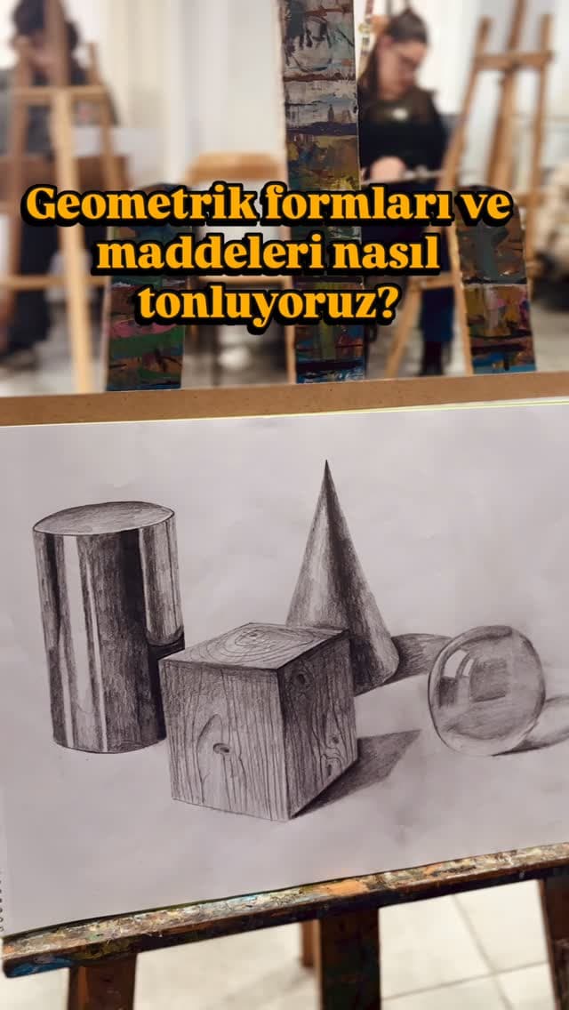 Güzel sanatlara hazırlıkta en önemli konulardan biri bence geometrik formlar.
Kompozisyonu yapılandı