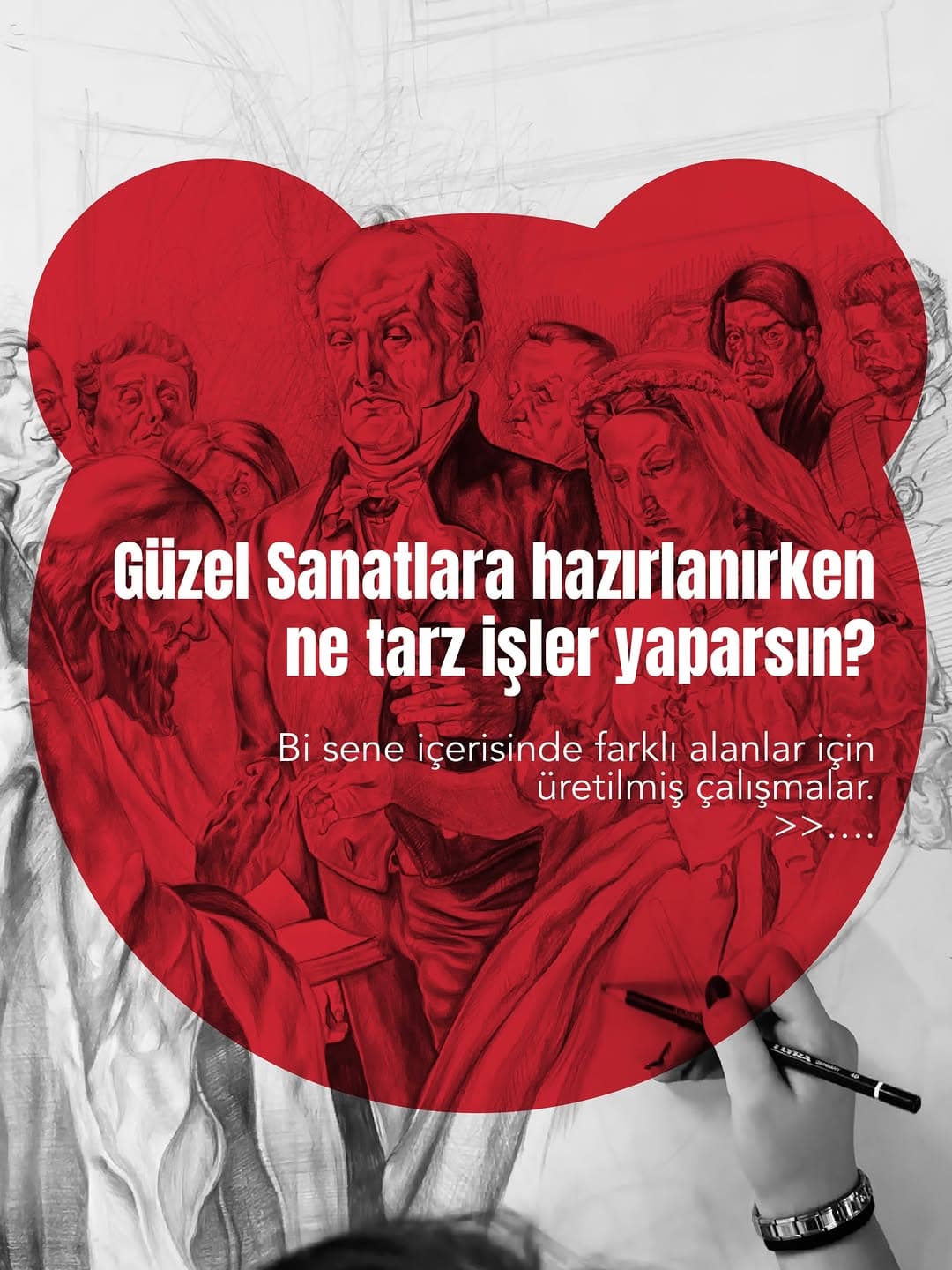 Bir yılın, 20 karelik karması.
Güzel sanatlar fakültelerine hazırlanırken sadece kara kalem çizim y