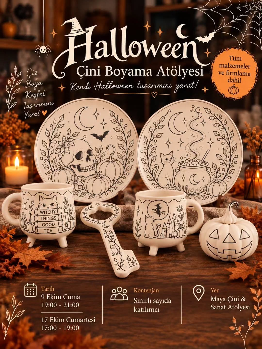 🎃🕯️ Bu kez Maya’da biraz sihir var! 🕯️🎃
Cadılar, kediler, balkabakları, ay ışığı ve biraz da ürk