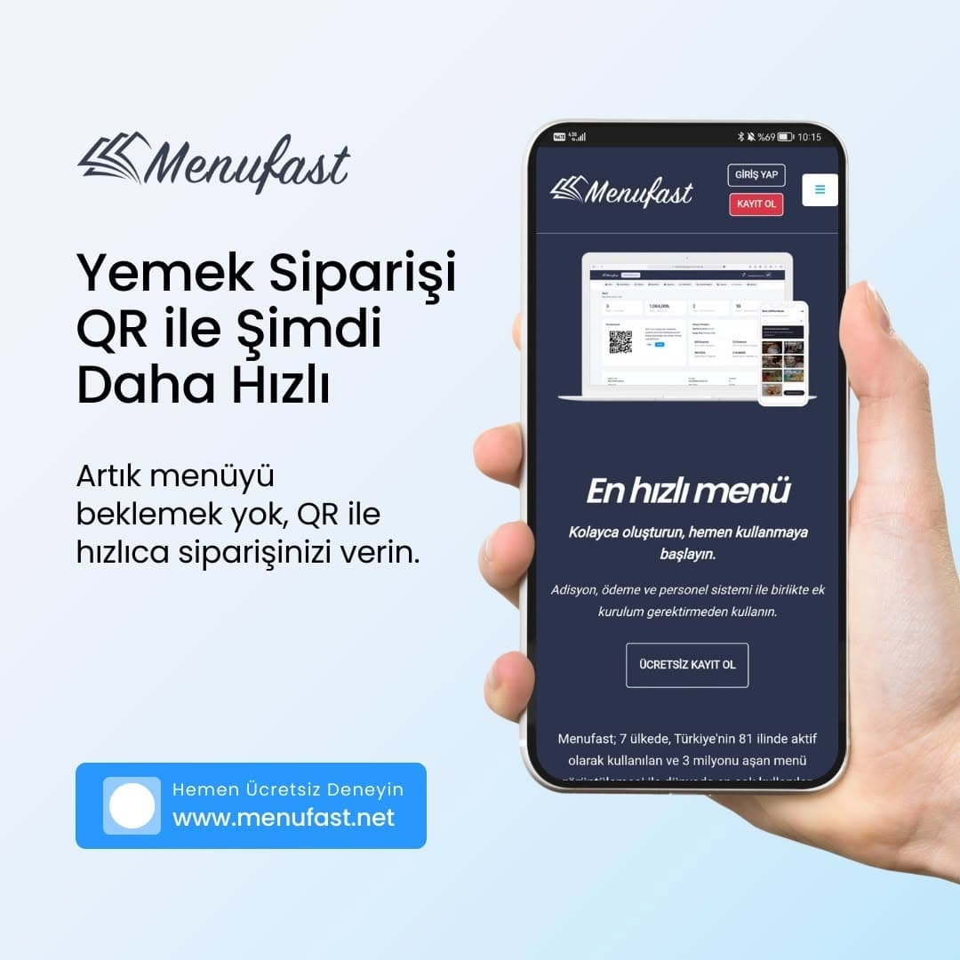Menü beklemek mi? O dönemler artık geride kaldı! QR kodu tarayın, hemen siparişinizi verin ve lezzet