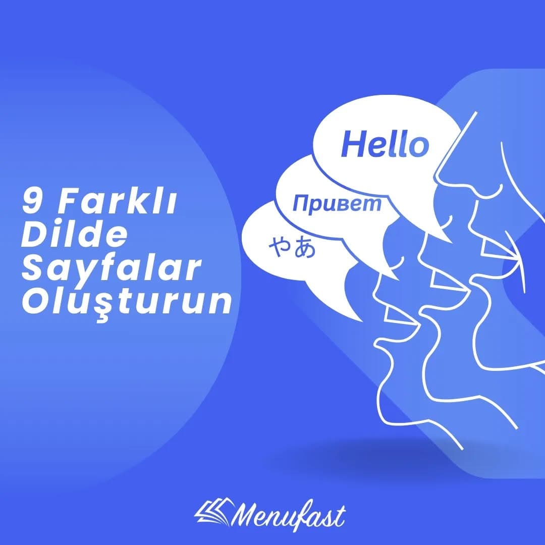 "Dünya çapında 9 farklı dil seçeneği ile Menufast'i keşfedin! 🌍🌟