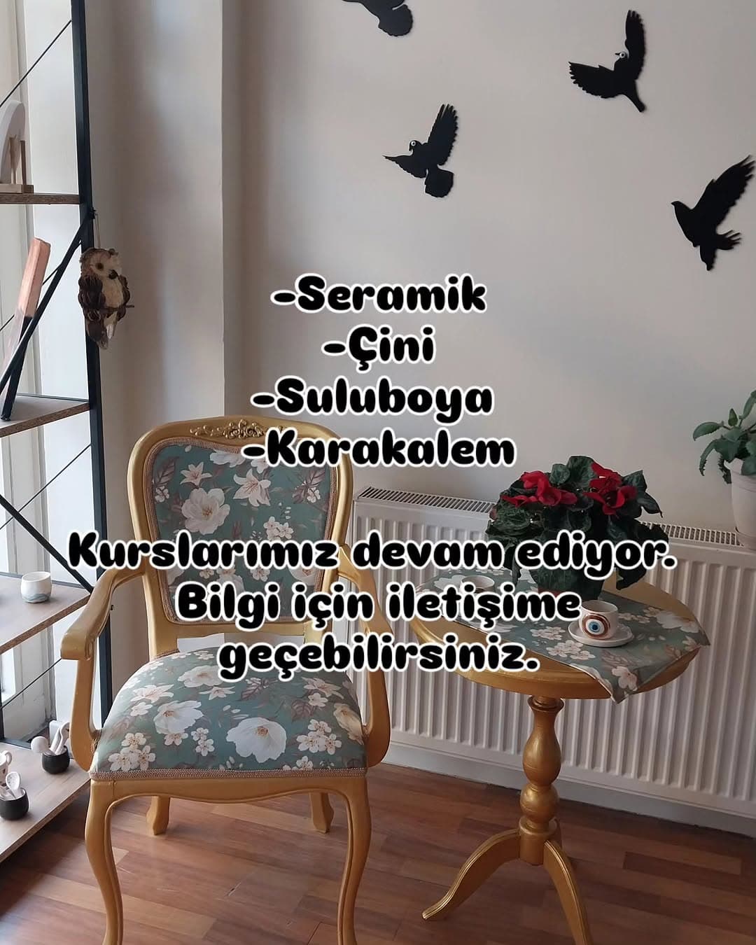 Sanat tutkunları için harika bir fırsat!
Seramik, çini, suluboya ve karakalem kurslarımıza katılara