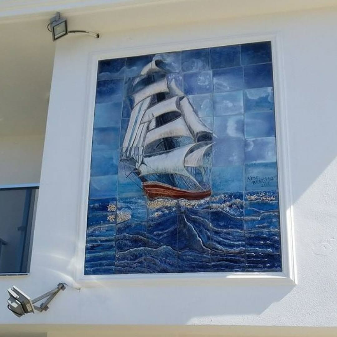 #walldecoration #seramikduvarpanosu #villa #artwork #nesebengisuart #arcitect #desing #sea #sailboat