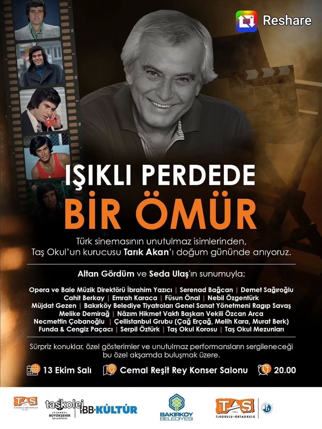 13 Ekim’de doğum gününde sevgili dostumuz, Vakfımızın kurucularından Tarık Akan CRR'de tüm yönleriyl