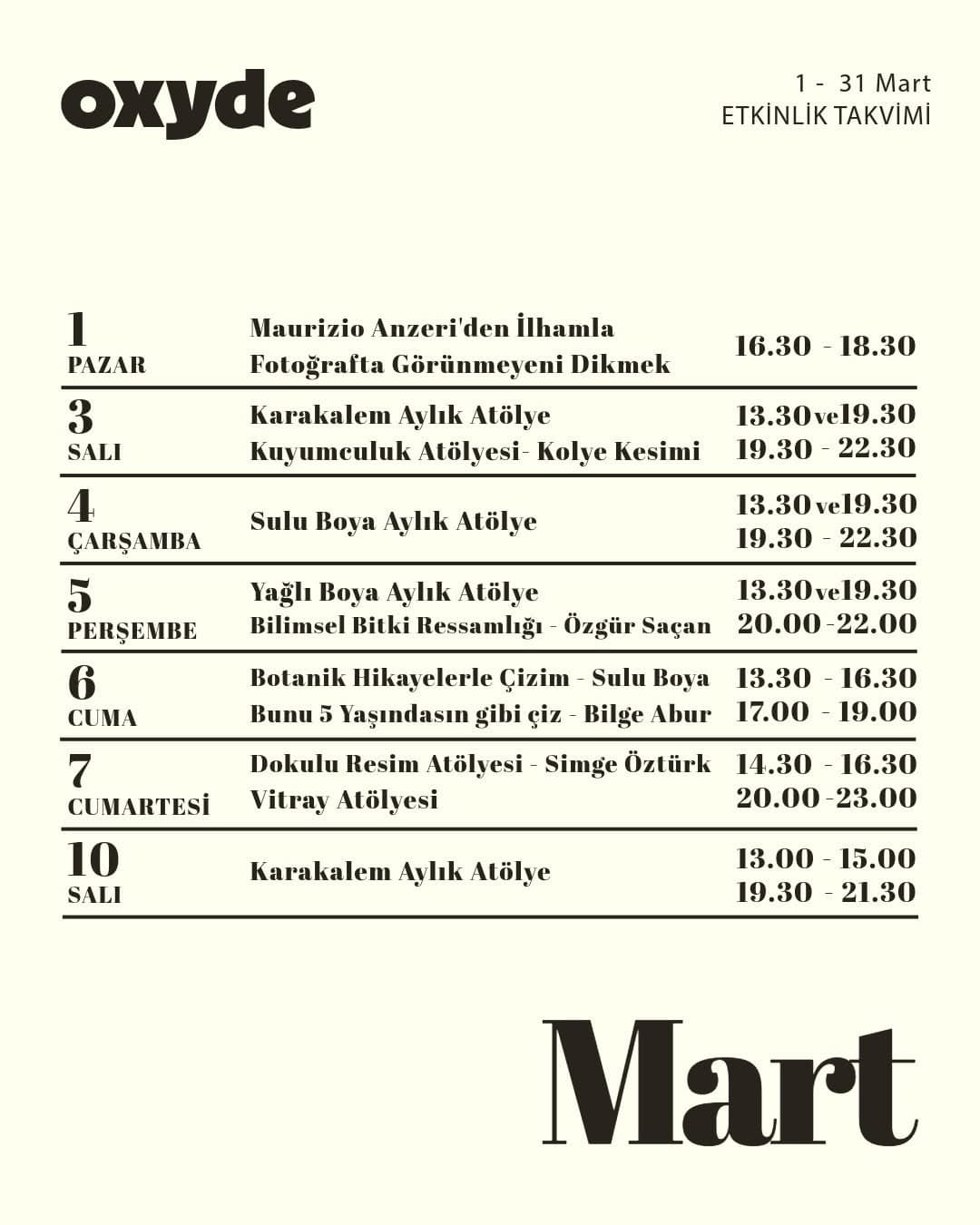 Mart ayı yaklaşırken Oxyde yerini aldı 🍀