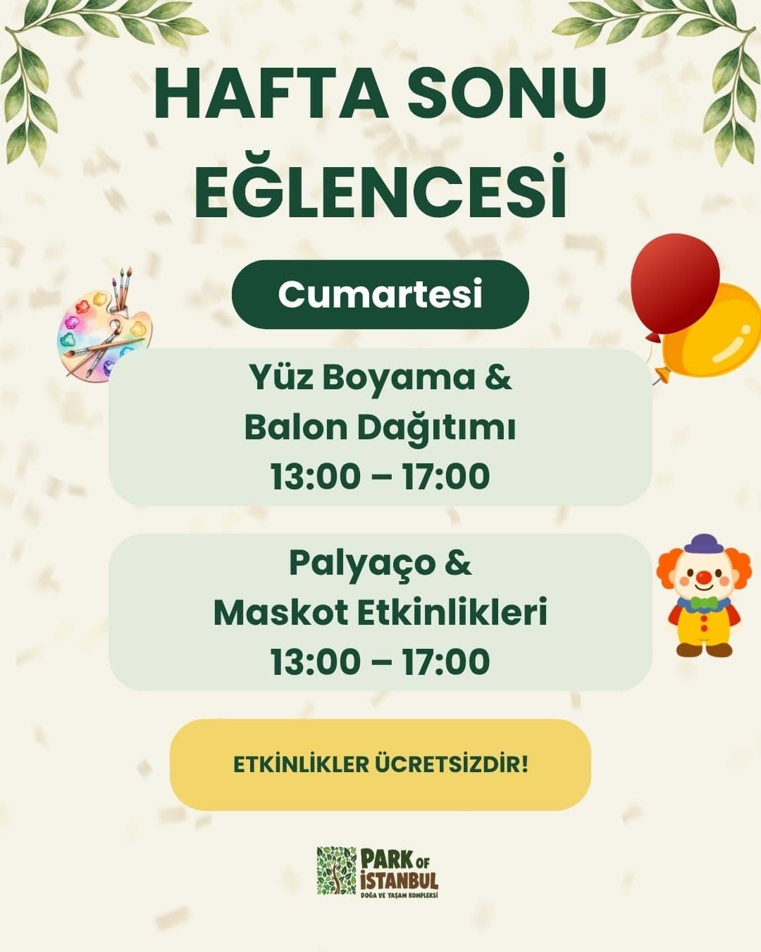 🌿 İstanbul’un en büyük hayvanat bahçesinde eğlence dolu bir hafta sonu seni bekliyor! 🦁🎈
🎉 Park