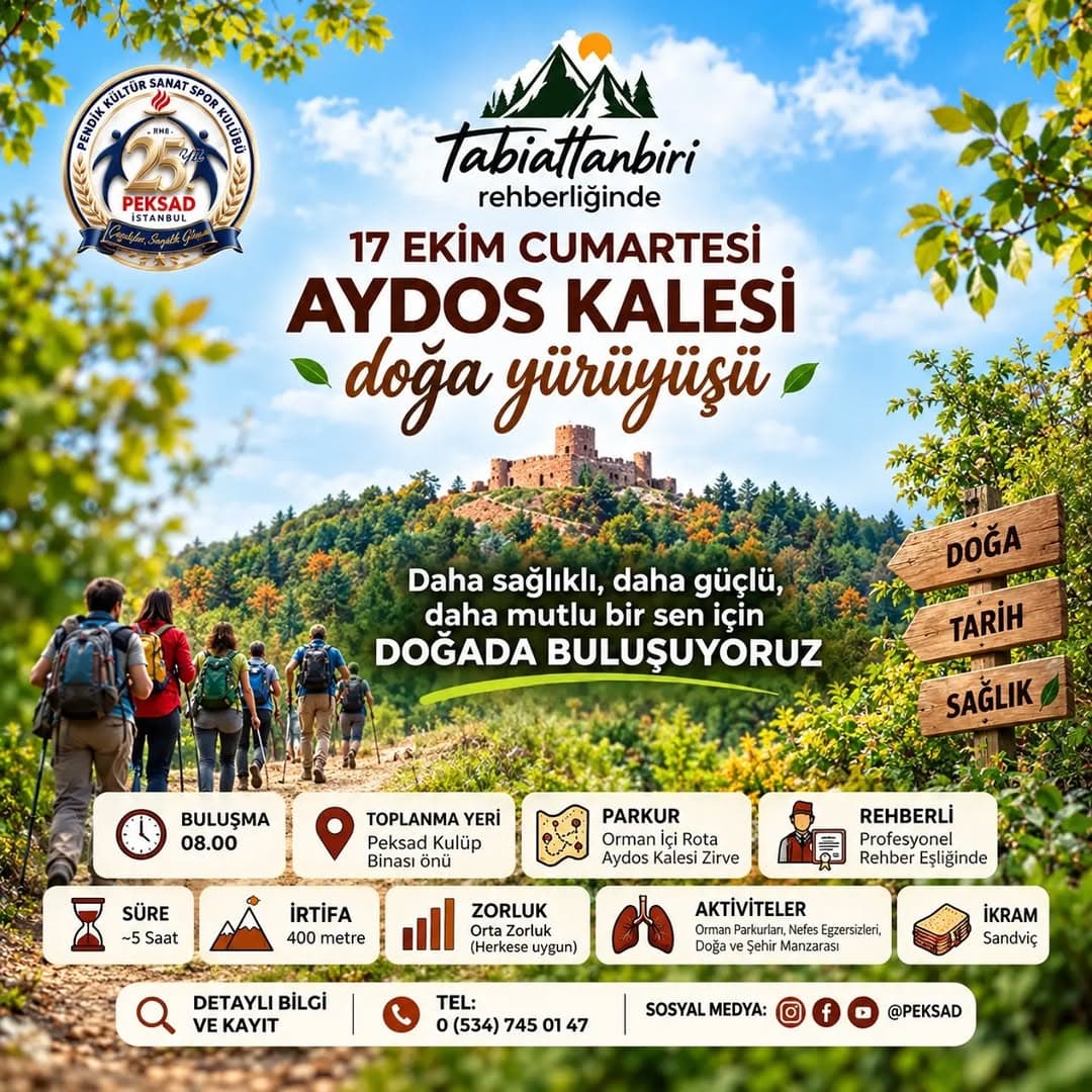 🌿 AYDOS KALESİ | DOĞA & TARİH YÜRÜYÜŞÜ
İstanbul’un içinde doğa, spor ve tarihi aynı rotada buluştu