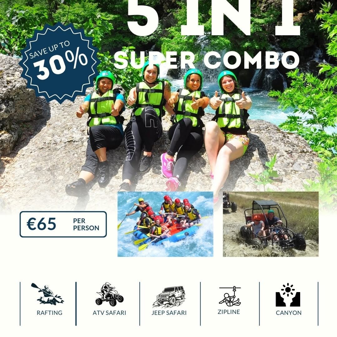 1 Günde 5 Aktivite #supercombo #rafting #Antalya #turlar #geziler #adventure #macera #tour #trips #k