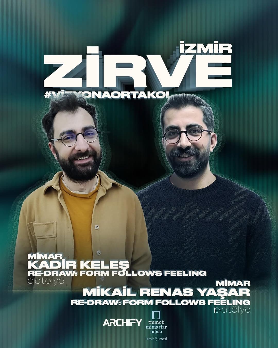 İzmir Mimarlık Zirvesi’26 etkinliğimizde, Mimar Kadir Keleş ve Mimar Mikail Renas Yaşar ile birlikte