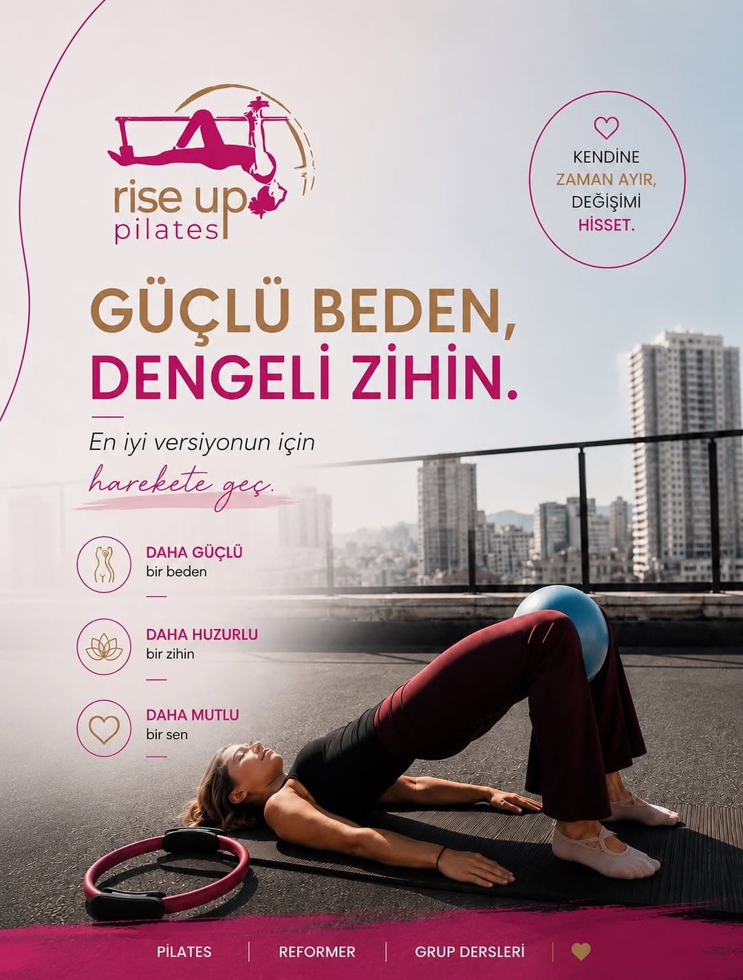 Güçlü bir beden, dengeli bir zihin ve kendine ayırdığın kaliteli bir zaman… ✨
Pilates yalnızca hare