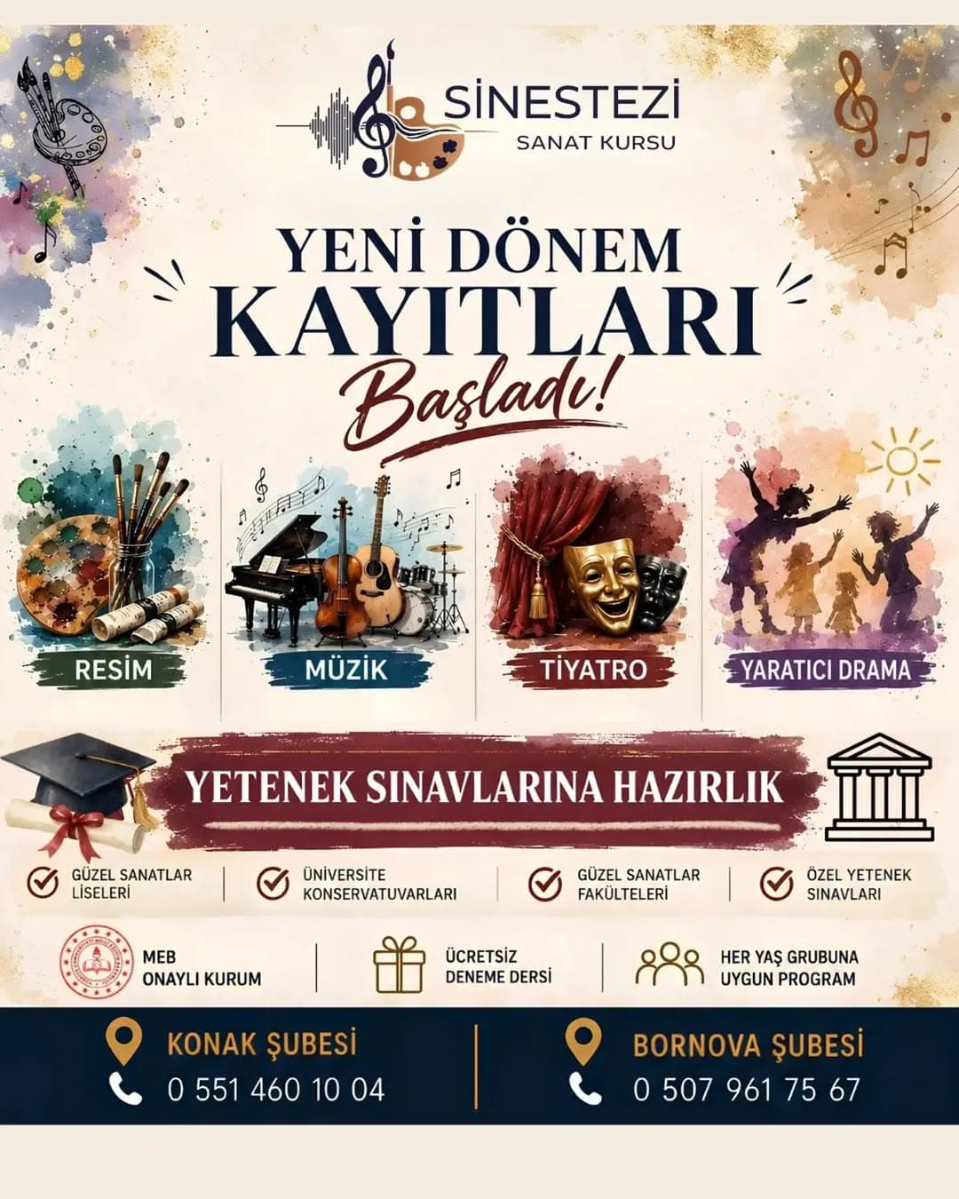 ✨ Yeni dönem kayıtları başladı!
📍 Konak ve Bornova şubelerimizde ücretsiz deneme dersine katılabil