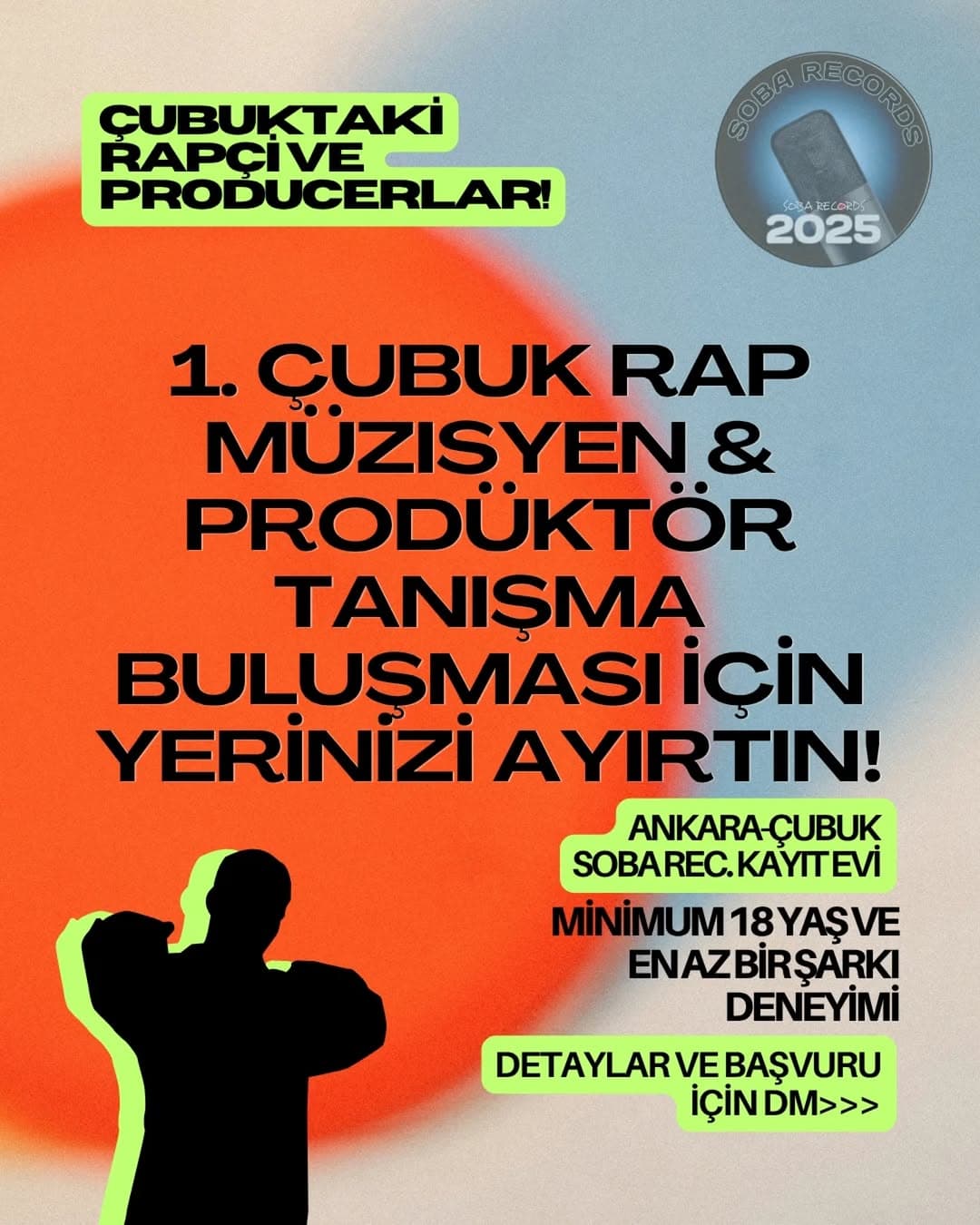 ÜCRET YOK❌
ANKARA'NIN ÇUBUK İLÇESİNDE İKAMET EDİYORSUN VE RAP MÜZİK MC'Sİ YA DA PRODUCER'I MISIN?
K