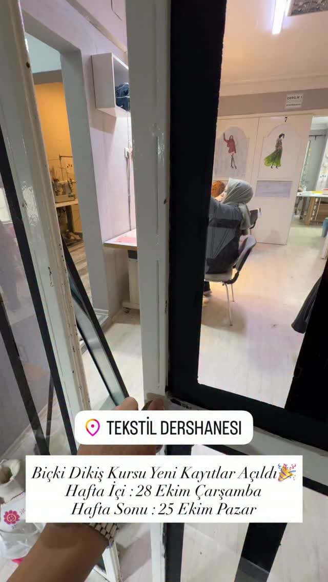 Dikiş Kursumuz başlıyorr🎉
•Kişiye özel makineler
•Maksimum 8 kişilik sınıflarda birebire yakın uygu