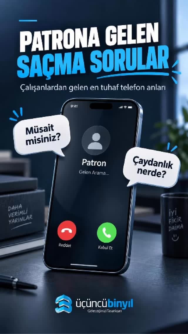 Ofiste telefon trafiği hiç bitmez…
Hele konu patronu aramaksa işler biraz karışabilir. 😦
Üçüncü Bi