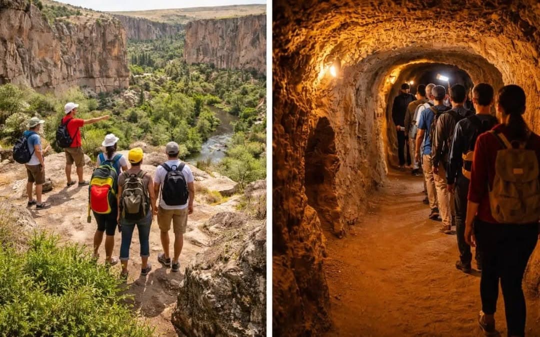 Discover Cappadocia’s striking landscapes and history on the Green Tour, with hotel pickup included