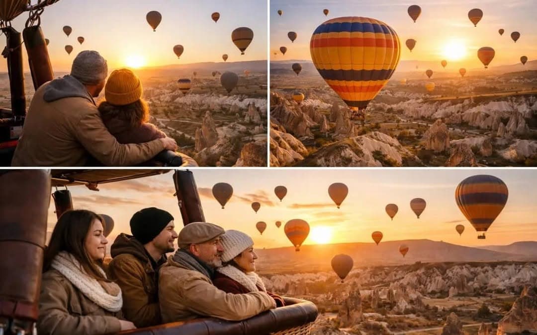 Start your Cappadocia morning with hotel pickup and a hot air balloon ride timed for sunrise. Settle