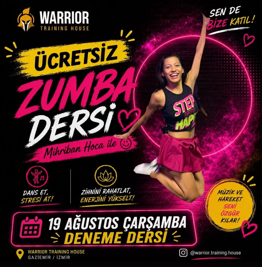 🔥 ÜCRETSİZ ZUMBA DENEME DERSİ! 💃🕺
🎶 Müziğin ritmini hisset, dans et, enerjini yükselt!
Zumba il