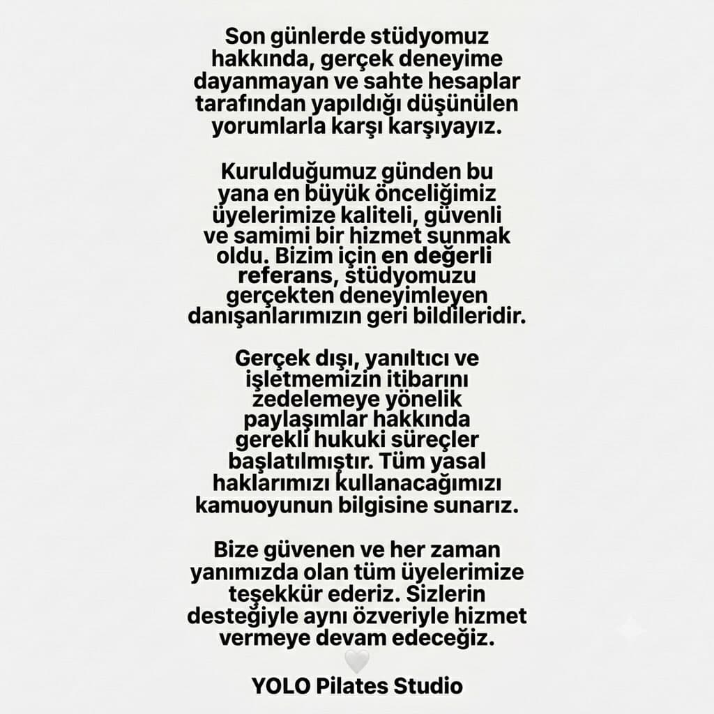Yolo Pilates Studio Instagram fotoğrafı