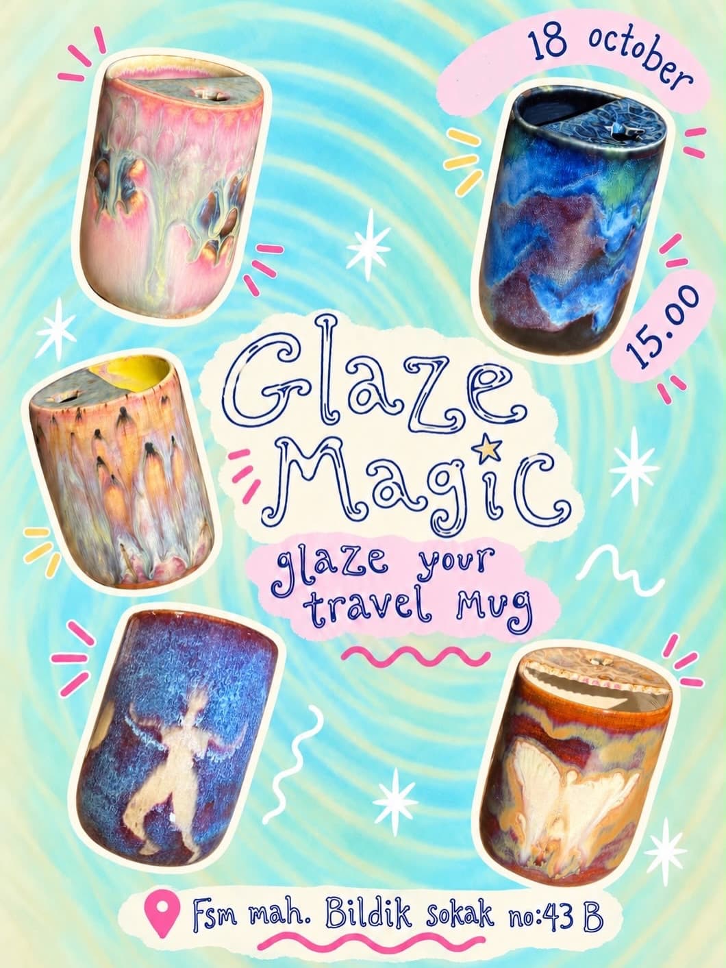 One of a Kind Travel Mug Sırlama Atölyesi — Fotoğraf 7
